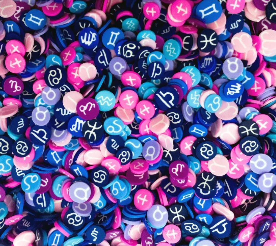 ZODIAC MIX, Non Edible Bright Polymer Clay Fake Sprinkles (Bag 15 Grams)