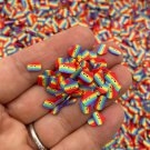 Small Smiling Rainbow Cake Slice Polymer Clay Dessert NON EDIBLE (Bag: 15 Grams) Small Smiling Rainbow Cake Slice Polymer Clay Dessert NON EDIBLE (Bag: 15 Grams)