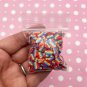 Small Smiling Rainbow Cake Slice Polymer Clay Dessert NON EDIBLE (Bag: 15 Grams)