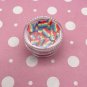 Small Smiling Rainbow Cake Slice Polymer Clay Dessert NON EDIBLE (Bag: 15 Grams)