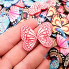 Assorted COLOR Large Butterfly Single Wing Fake Polymer Clay Slice Sprinkles (10 Pieces) Assorted COLOR Large Butterfly Single Wing Fake Polymer Clay Slice Sprinkles (10 Pieces)