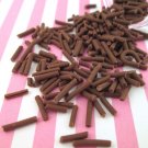 Long Chocolate Brown Polymer Clay Fake Long Sprinkles (Bag: 15 Grams)