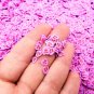 Small Purple Conversation Heart Mix Polymer Clay Valentine Heart slices (Bag: 15 Grams)