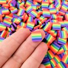 Large Kawaii Rainbow Pride Flag Polymer Clay Slices, Nail Art Slices (Bag: 30 Grams)