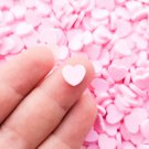 Larger Size Pastel Pink Polymer Clay Assorted Heart Sprinkles, Heart Nail Art Slices (Bag: 30 Grams)