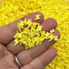Yellow Lightning Bolt Polymer Clay NON EDIBLE clay sprinkles, Nail Art Slices (Bag: 30 Grams)
