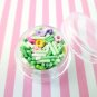 Easter Grass Mix Green Tones with Flowers Polymer Clay Fake Sprinkles (Bag: 15 Grams)