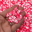10mm Pink and White Conversation Love Heart Mix Polymer Clay Valentine Heart slices (Bag: 30 Grams)