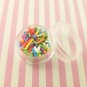 LOVE IS LOVE Bright Rainbow Polymer Clay Fake Sprinkles with White Hearts (Bag: 15 Grams)