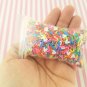 LOVE IS LOVE Bright Rainbow Polymer Clay Fake Sprinkles with White Hearts (Bag: 15 Grams)