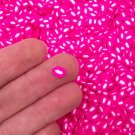Valentines Day Small Hot Pink Lip Polymer Clay Non Edible Sprinkles (Bag: 15 Grams)