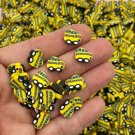 Larger Yellow School Bus Sprinkles, Polymer Clay Back to School Sprinkle Slices (Bag: 30 Grams)