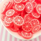 Polymer Clay Blood Orange Fruit Slices, Faux Fruit, Miniature Fruit (10 Large Pieces)