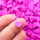 Larger Size Dusty Rose Pink Polymer Clay Assorted Heart Sprinkles (Bag: 30 Grams)
