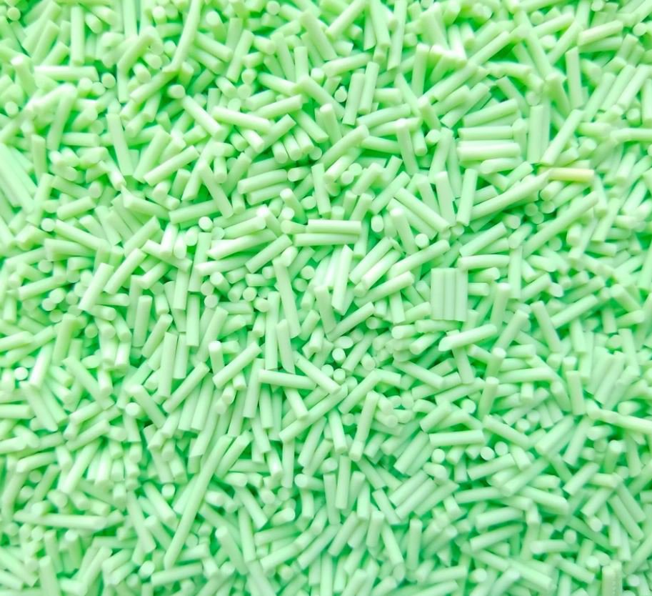Pastel Green Long Polymer Clay Fake Sprinkles (Bag: 15 Grams)