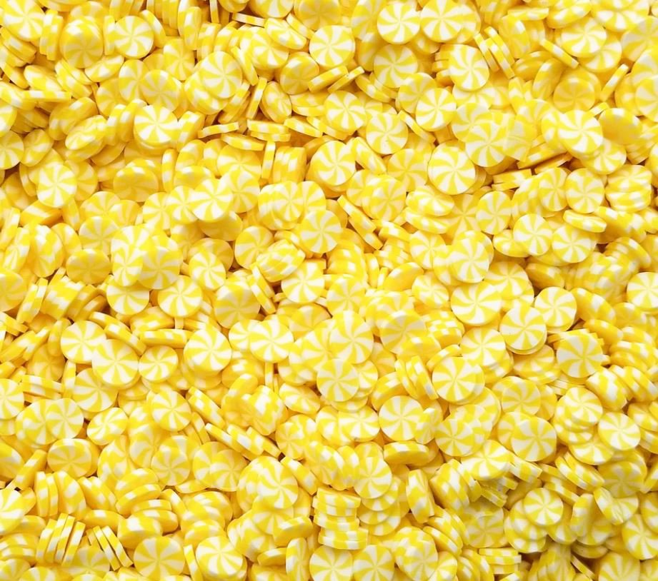 Banana Yellow Peppermint Polymer Clay Dessert Candy Slice Sprinkles (Bag: 15 Grams)