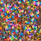 THE CHOCOLATE FACTORY, Brown Hearts with Rainbow Resin Chips (Bag: 15 Grams)