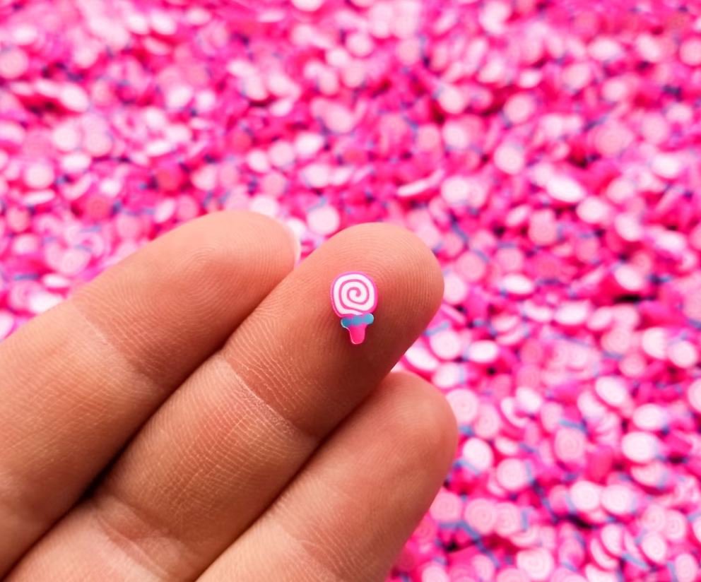 Lollipop Polymer Clay Dessert Slices, Nail Art Slices, Resin Embellishments (Bag: 15 Grams)