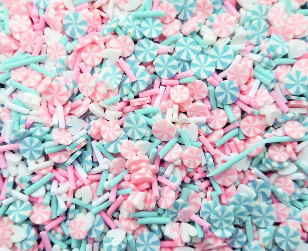 Ferris Wheel Romance, Polymer Clay Non Edible Pinwheel Mint Miniature (Bag: 15 Grams)