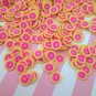 Polymer Clay Pink Grapefruit Fruit Slices, Nail Art Slices, Faux Fruit, Miniature (Bag: 15 Grams)