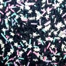 GALAXY MIX Black with Pastels and white star sprinkles, Polymer Clay Fake Sprinkles (Bag: 15 Grams)