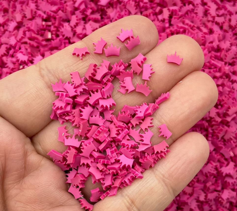 Magenta Crown Polymer Clay sprinkles, Non-edible Nail Art Slices, Resin and shaker (Bag: 30 Grams)