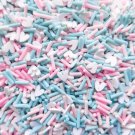 I HEART COTTON CANDY Mix Pastel Pink and Blue Sprinkles with White Hearts (Bag: 15 Grams)