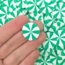 Mint Green Jumbo 20mm Peppermint Starlight Mint Candy Cabochons (10 Large  Pieces)