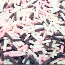 NEAPOLITAN SPRINKLE MIX Vanilla, Strawberry, Chocolate Polymer Fake Sprinkles (Bag: 15 Grams)