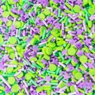 Maddie Rae's SLIME BASH BLEND, Mix of Acid Green with Purple Stars Fake Sprinkle (Bag: 15 Grams)