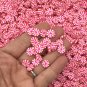10mm Pink + Red Peppermint Polymer Clay Candy Valentine Heart Sprinkles (Bag: 30 Grams)