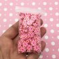 10mm Pink + Red Peppermint Polymer Clay Candy Valentine Heart Sprinkles (Bag: 30 Grams)