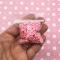 10mm Pink + Red Peppermint Polymer Clay Candy Valentine Heart Sprinkles (Bag: 30 Grams)