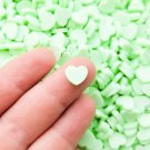 Larger Size Pastel Green Mint Polymer Clay Assorted Heart slices, Heart Nail Art (Bag: 15 Grams)