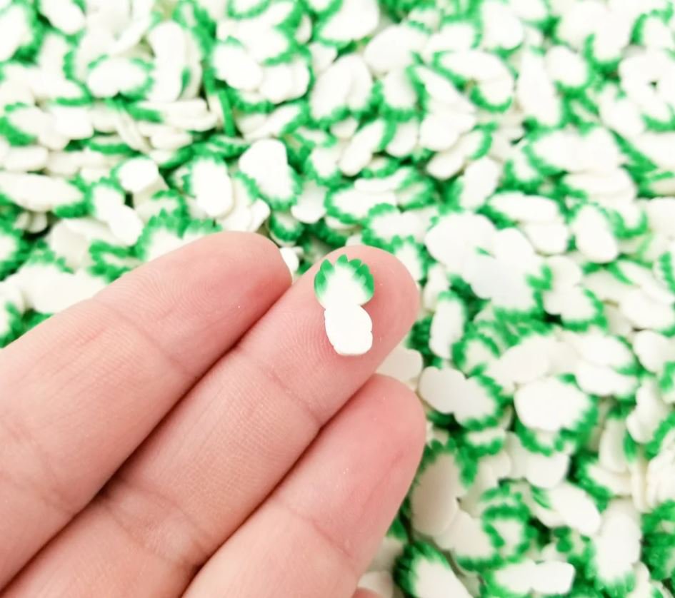 Large Napa Cabbage Polymer Clay slices, Veggie Nail Art Slices, Faux Food (Bag: 15 Grams)