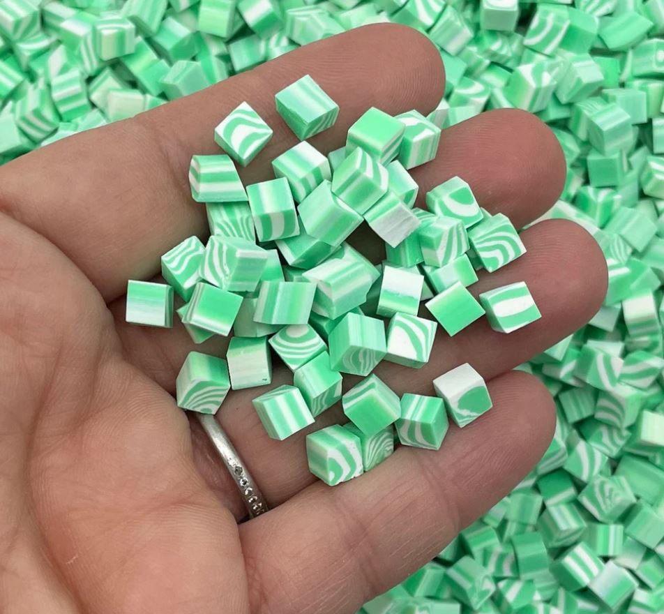 Polymer Clay Shamrock Shake Leprechaun Cheesecake Bites, NON EDIBLE (Bag: 30 Grams)