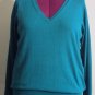 Lane Bryant Double V Neck Long Sleeve Pullover Teal Sweater 18/20 NWOT