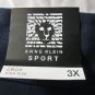 Women's Plus 3X Anne Klein Fitness Crop Pants High Rise Mesh Insets Navy NWT