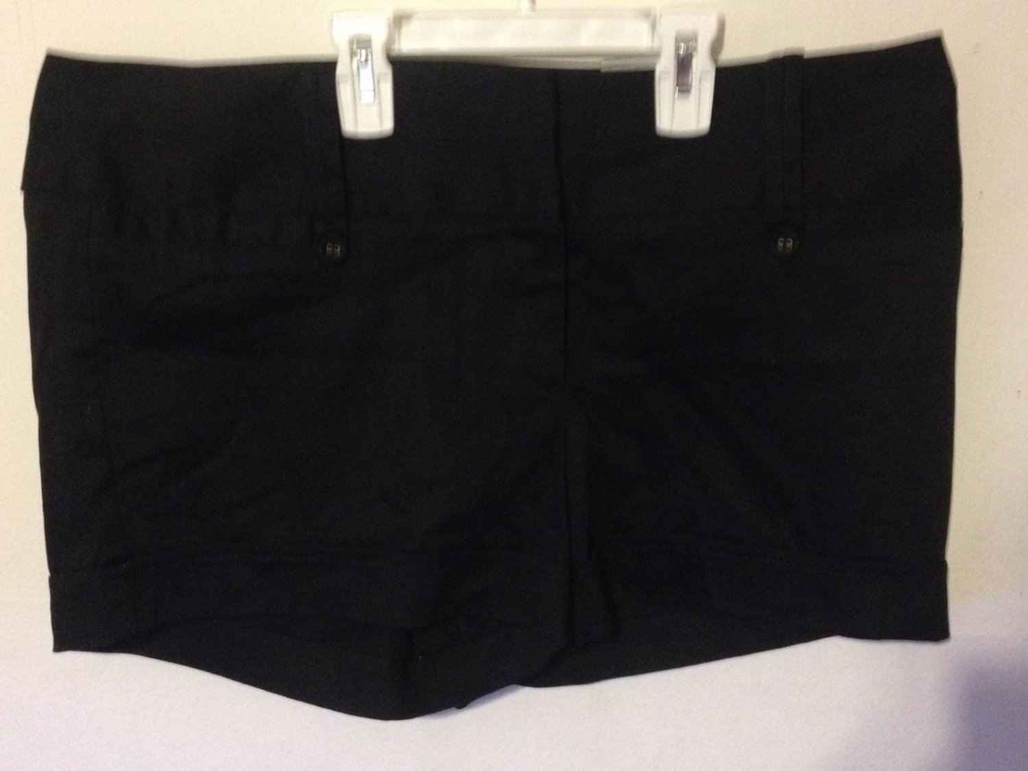 NWT MAURICES Womens Short Shorts Black Hook & Zip Fly 3