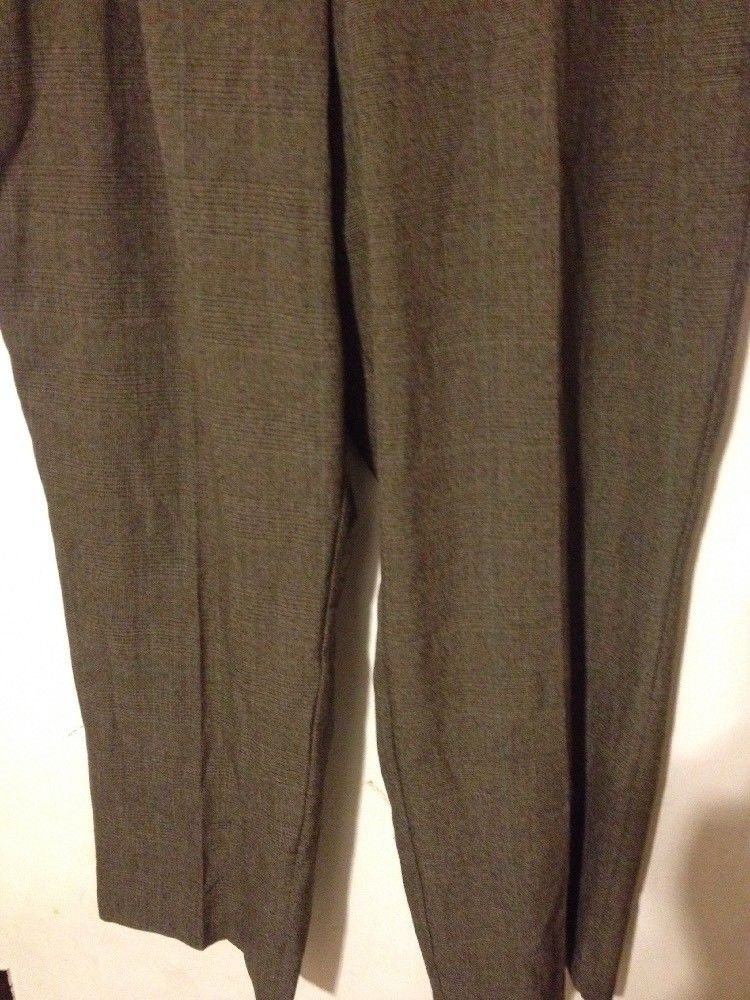 NWT BRIGGS NEW YORK Womens Dress Pants Slacks Gray Brown 22W Short 22WS ...