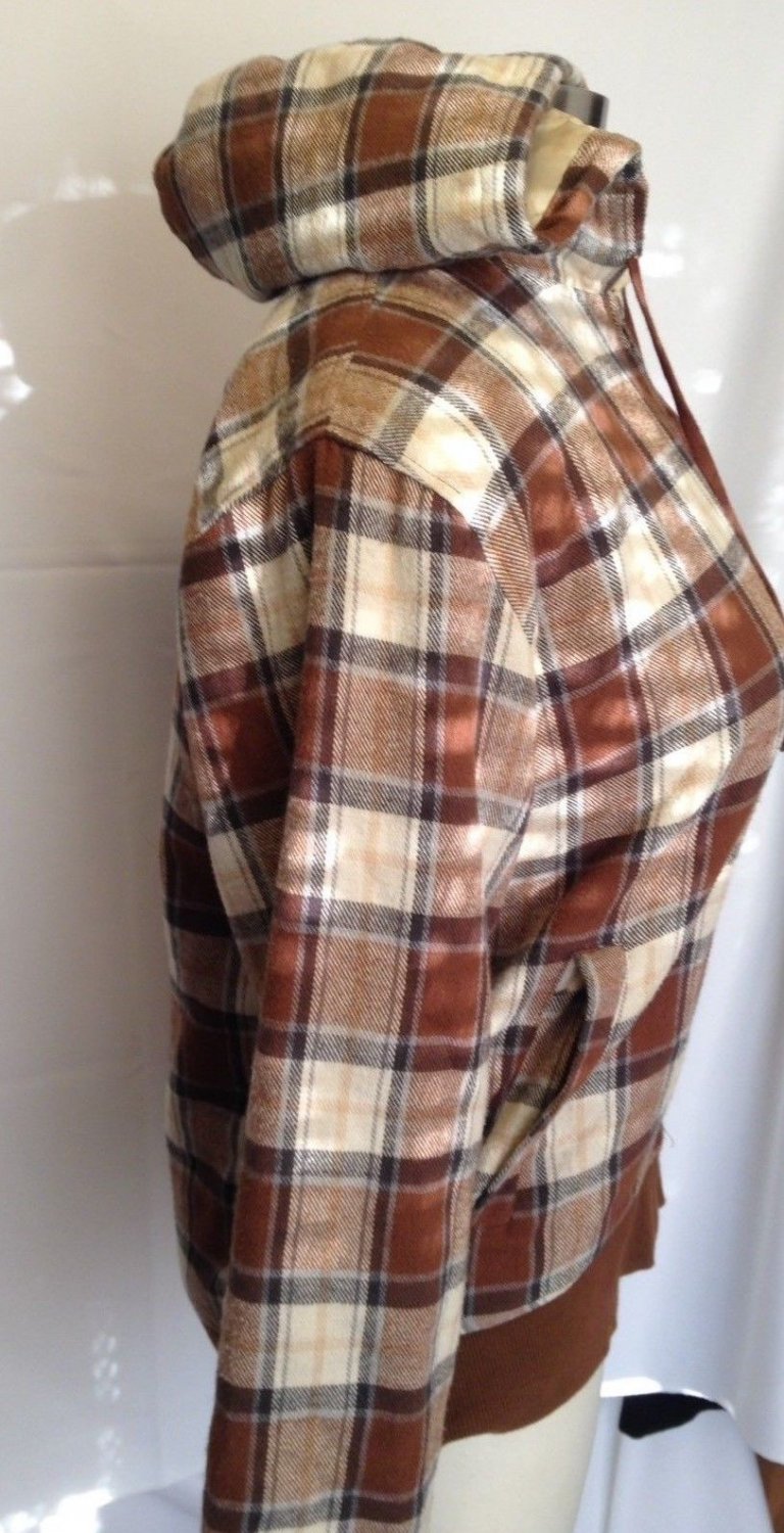 MACHINE CLOTHING COMPANY Mens Insulated Flannel Jacket Zip Up Brown