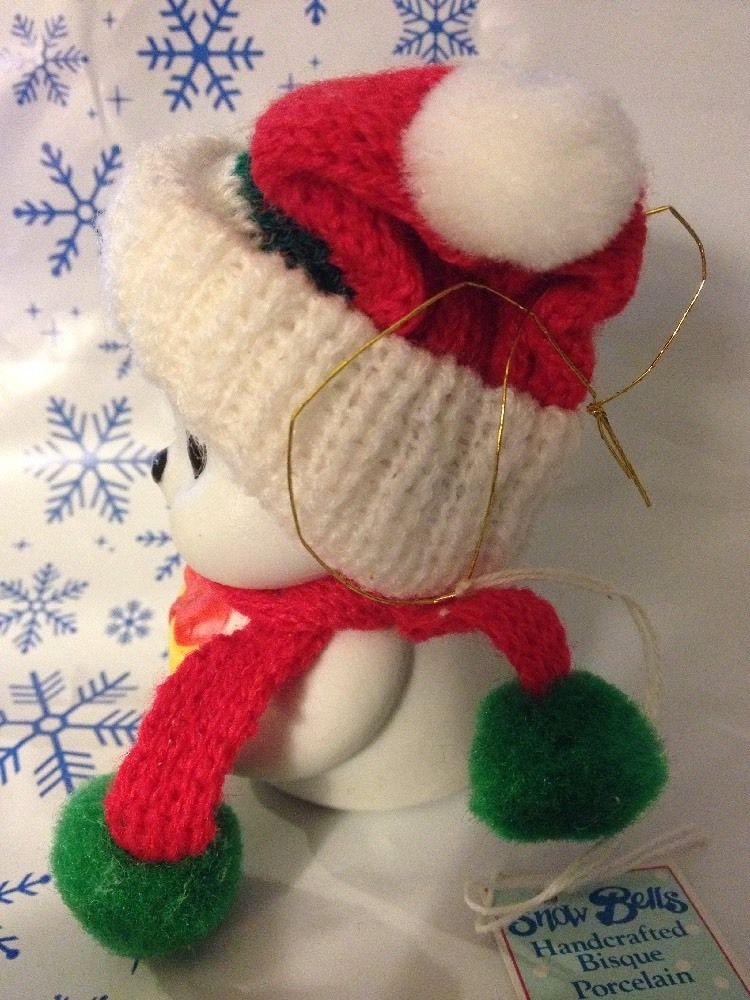 Set De 2 Boules De Noël GiftCo – Bonhommes De Neige En Porcelaine Avec Bonnets