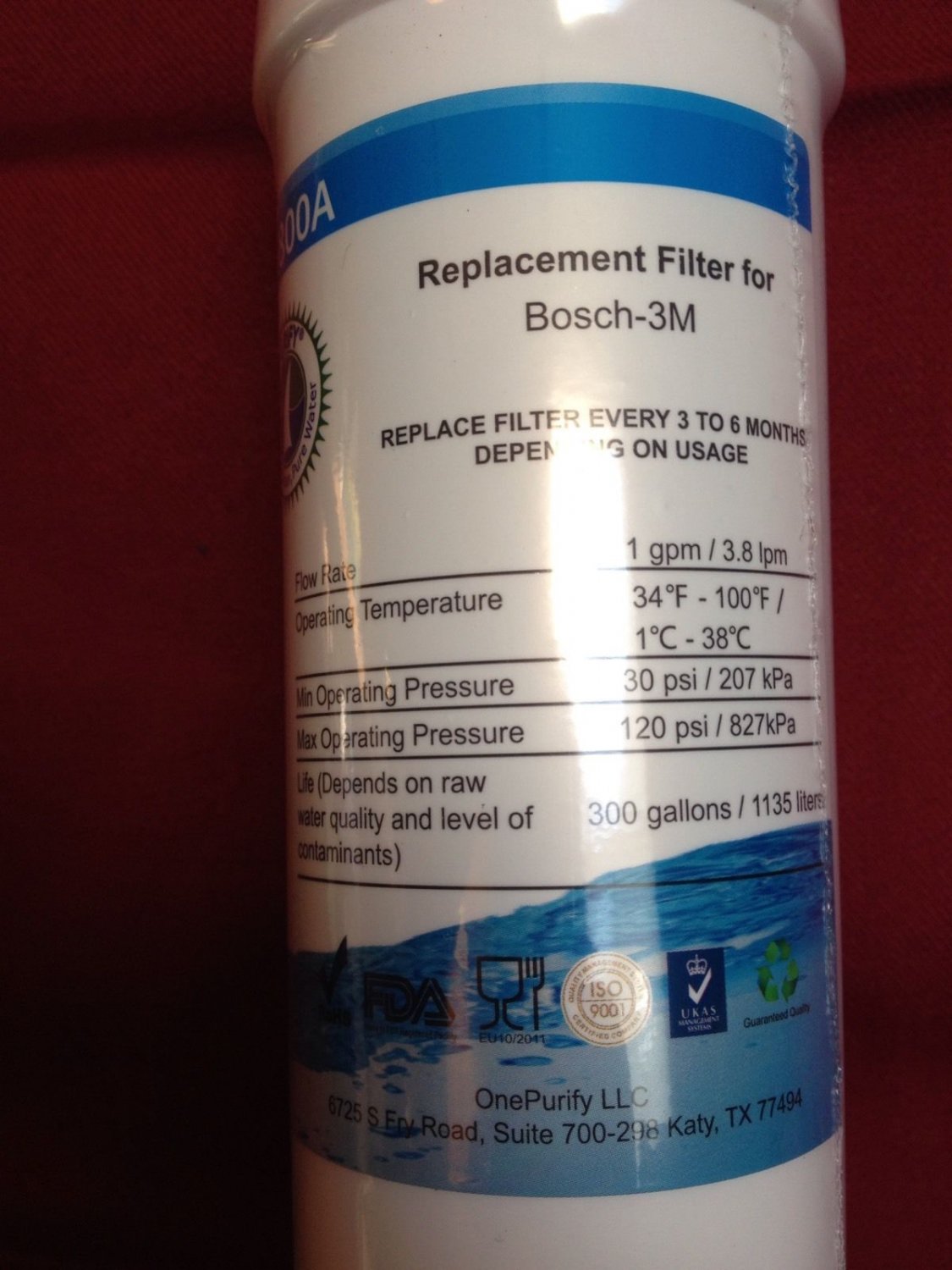 BRAND NEW SEALED ONEPURIFY RFC1800A RFC 1800A Refrigerator Water Filter ...