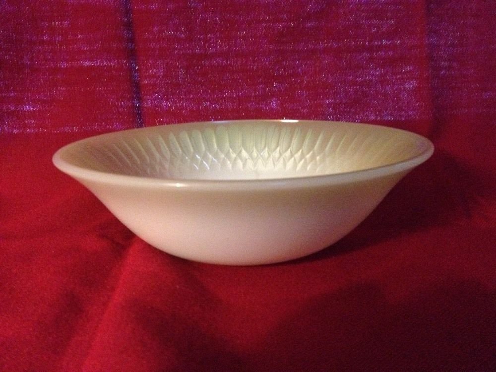 FEDERAL Glassware Soup Cereal Bowl Green Moonglow Greenbrier Iridescent USA