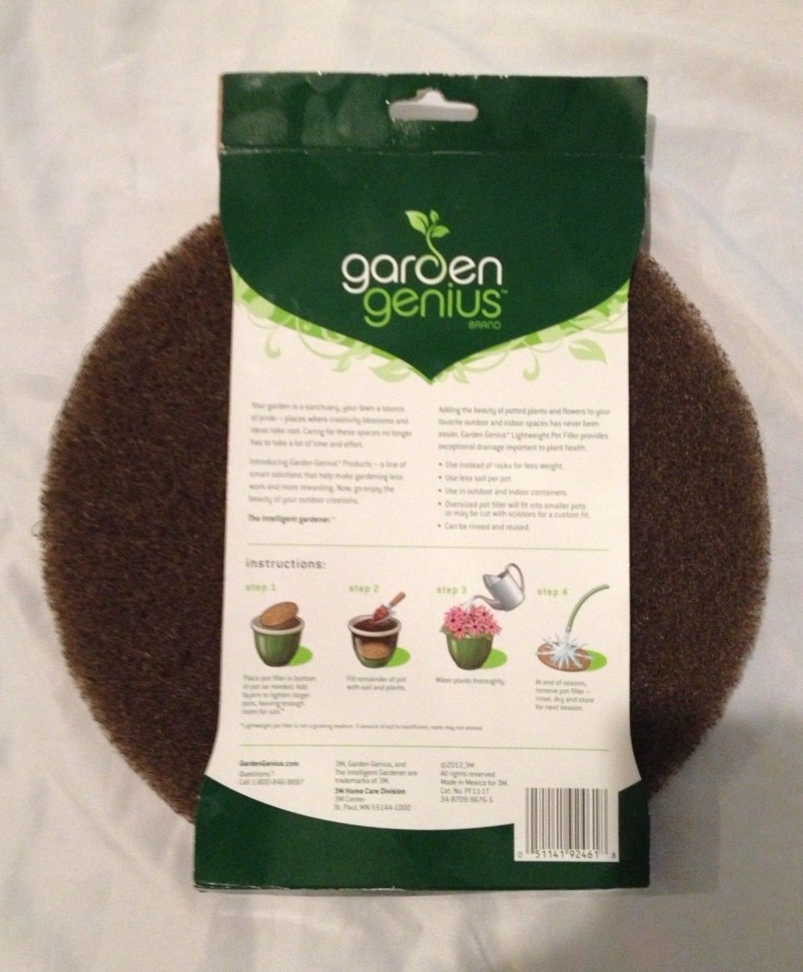 3M GARDEN GENIUS Lightweight Pot Filler 11.5in Fits 16in Pots Reusable
