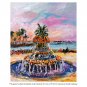 Charleston SC Pineapple Fountain Oil Painting by Ginette Callaway