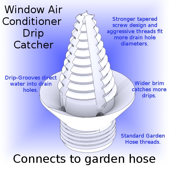 Air Conditioner (window A/C) Drain Condensation Drip Catcher to Garden