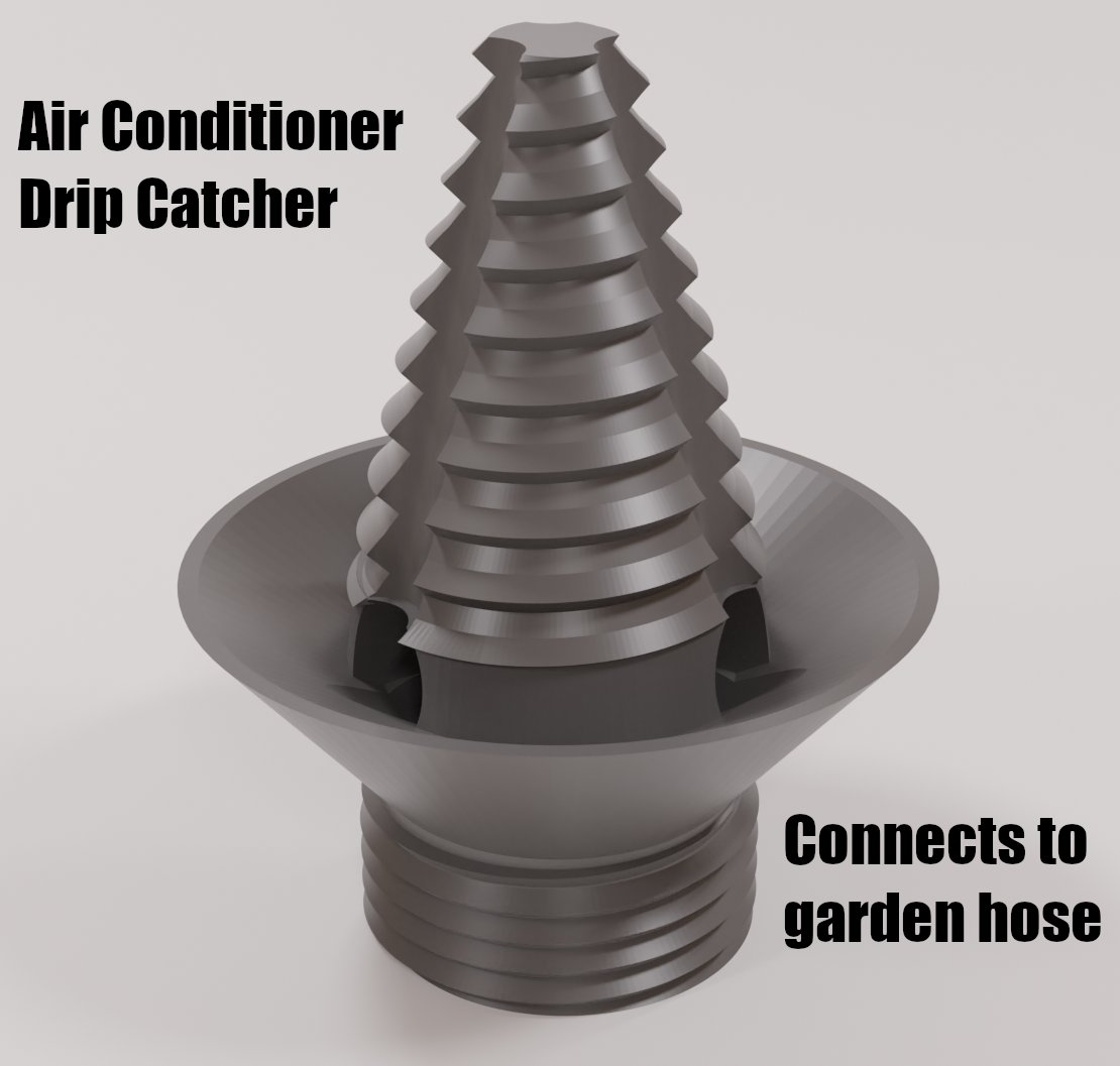 Air Conditioner (window A/C) Drain Condensation Drip Catcher to Garden