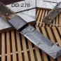 7.5" Tanto blade folding knife, Hand forged Damascus steel, Cow Leather sheath