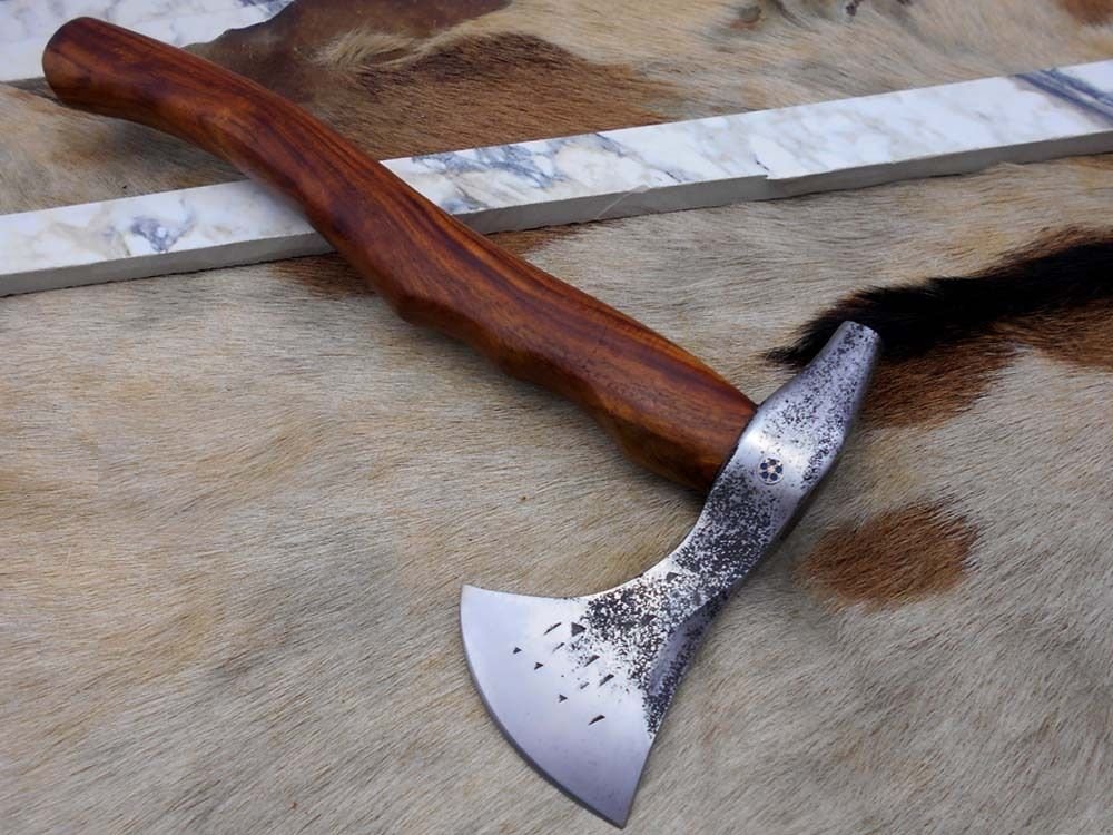 Tomahawk Axe bearded hiking battle axe 14 Inches long Hand Carbon steel